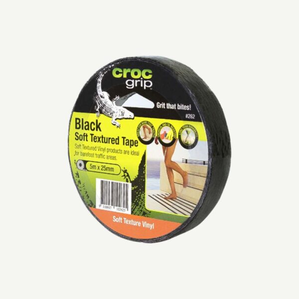 TEXTURED VINYL- ROLL CROC GRIP 25mm x 5m BLACK [3961691]