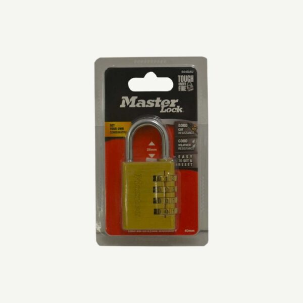 PADLOCK - MASTER LOCK 40mm BRASS COMBINATION 604EURD [4210709]