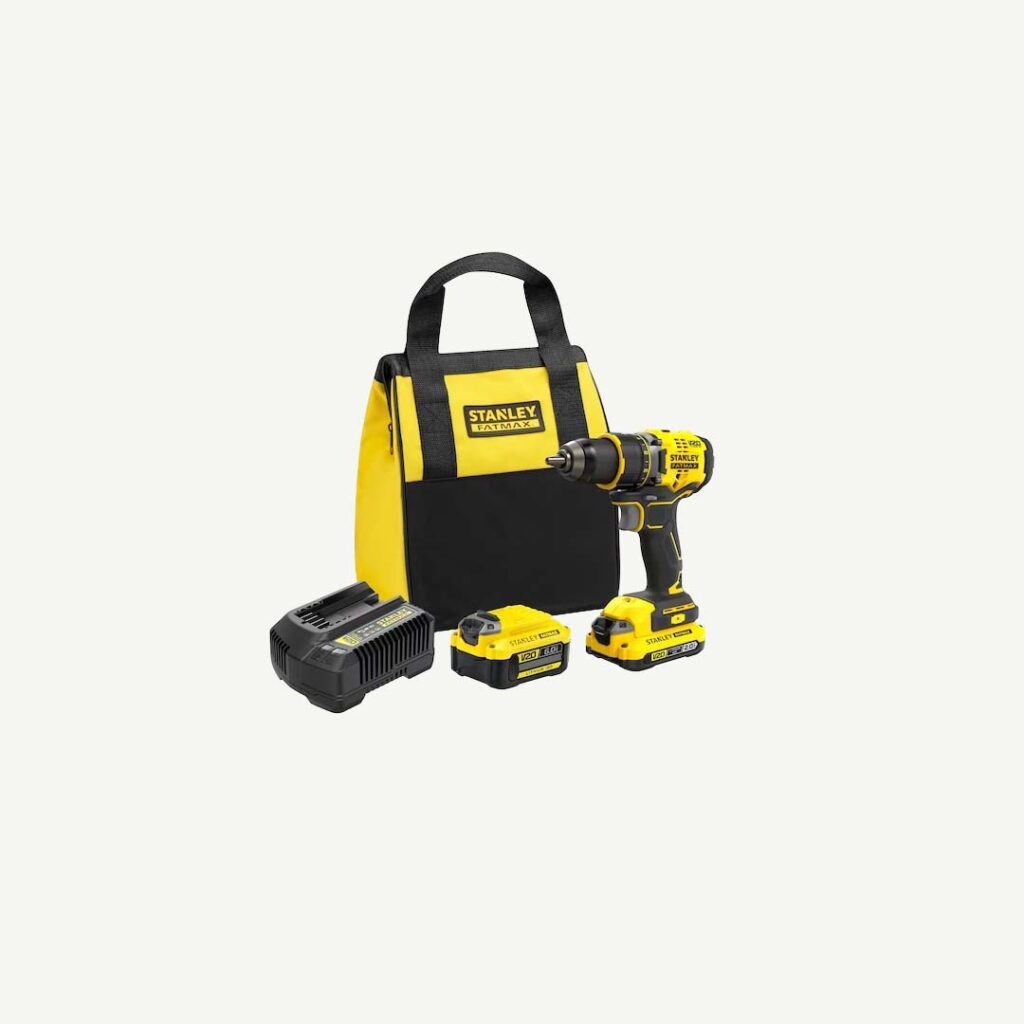 Stanley FatMax 18V Akku-Bohrschrauber Mit 2 Akkus & Koffer – Bürstenlos, 80 Nm, 2-Gang, LED-Licht