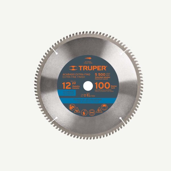 TRUPER CIRCULAR SAW BLADE ALLUMINUM 100T 250mm x 5/8 BORE