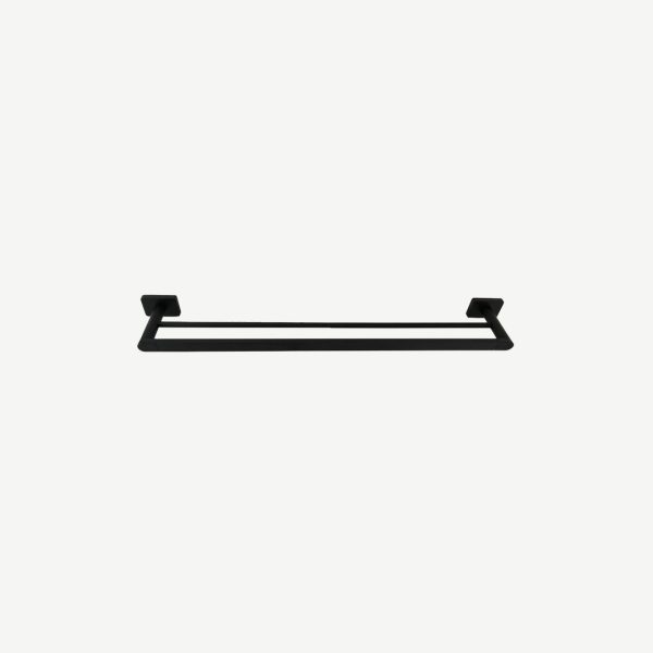 Barelli 600Mm Matte Black Rigoni Fouble Towel Rail