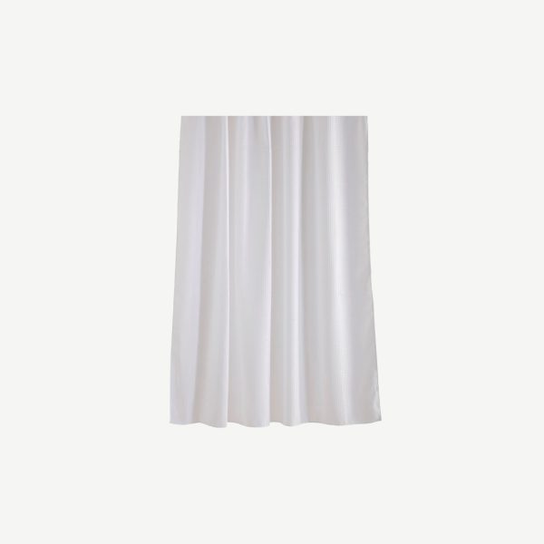 Barelli 180 x 180cm White Textured Polyester Shower Curtain