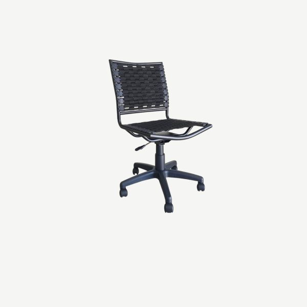 Swivel Mid Back-Office Chair Black Bungee/Black Ribbon [Chairoa-333Sb]