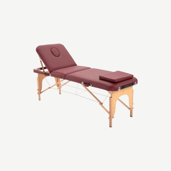 Massage Bed Beech Wood Frame 186Cm X 70Cm X 50-78Cm Clr-Blk,Wine Red,Blue