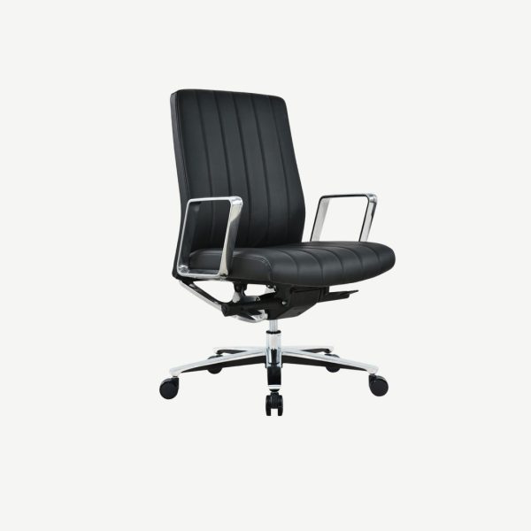 Leather High Back-Office Chair Pu Material Black