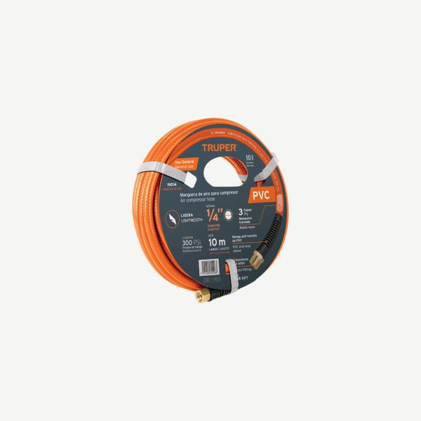 Truper 1/4" X 10M Pvc Low Pressure Compressor Hose 300Psi Max