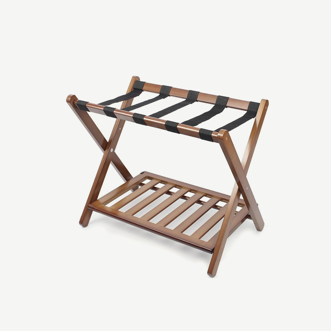 LUGGAGE RACK BAMBOO 68CM X 55CM X 45CM CAPACITY 70KG BROWN COLOR- R-02 (Item 4)