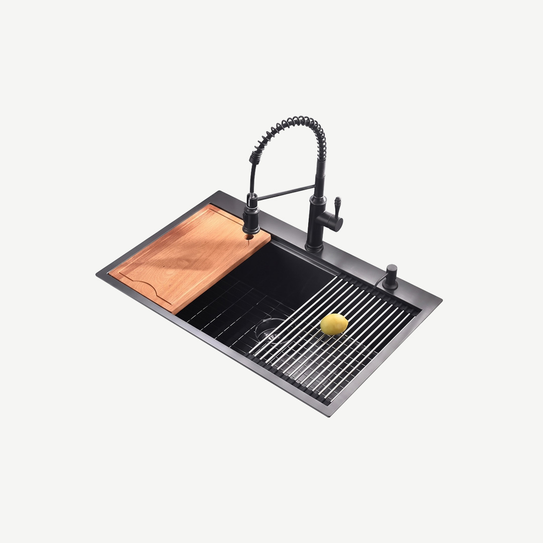 CASCADE KITCHEN SINK 500 x 440MM NANO BLACK - S1116-5044